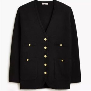J. Crew Black Cardigan with Gold Buttons NEW